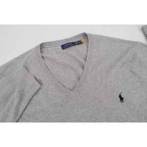 Polo Ralph Lauren Men's‎ 3XLT Tall Gray Lightweight Knit Sweater V-Neck Pullover